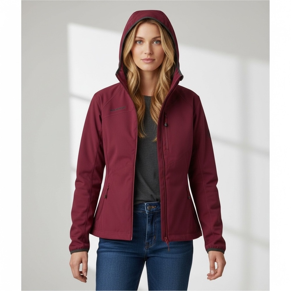 MAMMUT | Birren 5 Hooded Windbreaker Jacket XS Burgundy Lightweight Gorpcore
